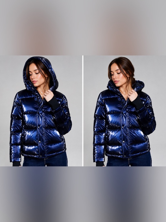 BCBGeneration Jackets & Blazers - 🆕 BCBGeneration Liquid Sapphire Puffer Winter Coat XL – Eco-Friendly Feather